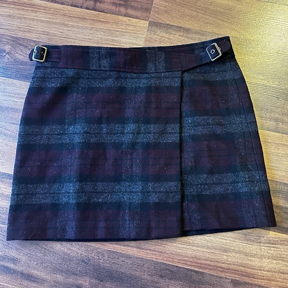 Lands' End Dresses & Skirts - Lands End Canvas Wool Plaid Wrap Skirt Schoolgirl Y2K Size 8